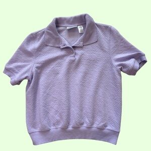 Alfred Dunner Lavender Textured Polo